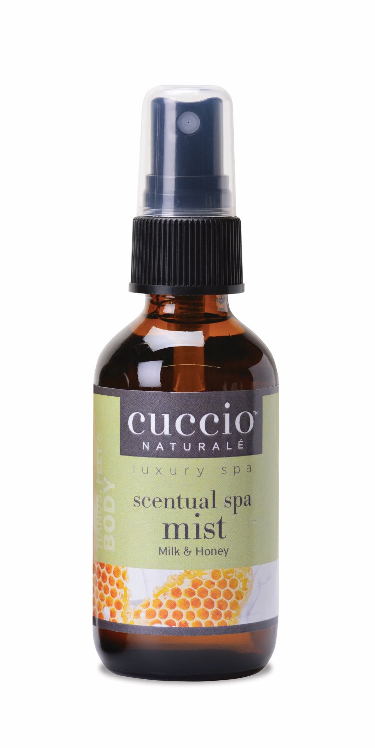 Cuccio Natürliche Milch & Honig Scentual Spa Elixir – Beruhigendes Duftspray, 60 Ml, Für Trockene Haut
